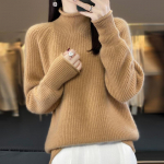 Naiste ka&scaron;miir kampsun Qinghe ka&scaron;miir 30% ka&scaron;miir 70% vill s&uuml;gis-talvine ka&scaron;miir paks pullover pehme ja soe XL liha pruuni v&auml;rvi