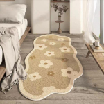 Imitatsioon ka&scaron;miir-kreemi stiilis vaip Elutoa kujuga magamistuba Ebaregulaarne voodivaip Kodu Roheline valgus Luksus 100cm * 200cm