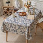 Vintage ristk&uuml;likukujuline laudlina peolauakaunistus Pulmalaudlina Pestav talumaja Kodu Luksuslik piknikulaua kaunistus 100x140CM sinine