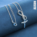 925 Sterling Risti ripats Kaelakee Moodsad pulmaehted O-45CM