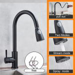 Must v&auml;ljat&otilde;mmatav k&ouml;&ouml;givalamu kraan Tekile paigaldatud voolupihusti K&ouml;&ouml;gisegisti kraan Vannituba K&ouml;&ouml;k Kuum k&uuml;lm kraan