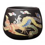 Teekomplekt K&auml;sitsi valmistatud draakoni ja f&ouml;&ouml;niksi v&auml;rvimuutev lilla savi teekann Zisha teekeetja Premium mineraalse liivatee valmistamise komplekt, traditsiooniline k&auml;sit&ouml;&ouml;na D