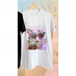 Moo Deng Tiny Baby Hippo Star Tai Armas Pygmy Hippo Unisex Mehed Naiste Laste T-s&auml;rk tr&uuml;kiga l&uuml;hikeste varrukatega &uuml;mara kaelusega S