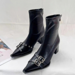 Naiste k&otilde;rged kontsad, terava varbaga poolsaapad, PU-nahast kingad, trendikad Uus pidulik seksikas kleit, turske p&uuml;ksid Elegantne Botas Mujer 35