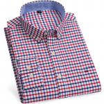 Puuvillane Oxfordi s&auml;rk, suur suurus S~7XL, vabaaja &auml;rimeeste ruudulised s&auml;rgid, ruudulise disainiga, tavaliistuvad pikkade varrukatega meeste pluusid. XXL