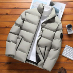 Parka jope meeste s&uuml;gistalvine puuvillane polsterdatud soe paksendatud meestemoodne krae riided puhvis mantlid noortele XL hall