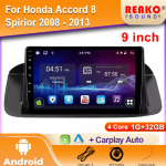 Autoraadio Honda Accord 8 Spirior 2008 - 2013 jaoks Android Raadio Multimeediapleier GPS-navigatsioon Carplay Auto Wifi BT 2DIN DVD 4 core 1GB+32GB carplay