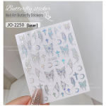 Liblika ja t&auml;hekujulised Aurora k&uuml;&uuml;nekleebised: Mustvalge laser, &otilde;&otilde;nes isetegemise dekoor JO-2250 Butterfly Cross Sticker must/valge