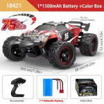 Uus Rc Car 75km/h 1/16 Off Road 4WD LED-esituledega 2,4G veekindel harjadeta mootoriga RC monster truck t&auml;iskasvanutele ja lastele m&auml;nguasja kinkemudel 18421 75KM-H Box