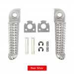 1paar mootorratta jalatoed Jalavangid tagumised eesmised alumiiniumist h&otilde;bedased Yamaha YZF R1 2002-2020 R6 2003-2020 YZF R6S R1M tarvikud Front Silver
