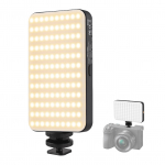 Tasku LED-videovalgusti LED-t&auml;itevalgusti videokonverentsivalgusti 2500K-9000K h&auml;mardatav sisseehitatud 3000mAh must