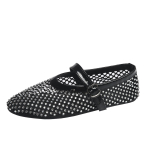 Mood Luksus Kristall Rhinestone V&otilde;rk Baleriinad Naine Br&auml;ndi Disain Needid Naelad V&otilde;rk Mary Jane Kingad Daamid Suvised V&auml;ljal&otilde;igetega Loaferid 35 valge