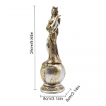 Vaiguga pimestatud Kreeka rikkuse jumalanna Fortuna kuju kujuke &Otilde;nnelik &otilde;nn skulptuur Kontor Kingitus Kodu vaigust kunst Sisustus tumepruun v&auml;rv