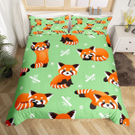 Armas punane panda tekikott king size, roosa armastuse t&auml;htede voodipesukomplekt kawaii multika loomad tekkekate t&uuml;drukulik magus tekkekate 140x200cm 3pcs