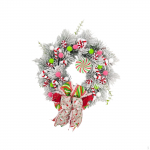 Christmas Wreath Xmas Artificial with pompoms Decoration Holiday for Party