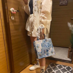 Disainer P&auml;rlrihm Naiste Kott L&otilde;uend Mood Totes Suvi Naissoost Reisi &Otilde;lakotid Tr&uuml;kk Kiri Naiste K&auml;ekott Ostlemine Sinine