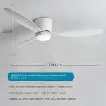 LED lakke paigaldatav elutoa ventilaatorvalgusti, s&ouml;&ouml;gitoa dekoratiivne laeventilaator, 6 kiirusega tuule kiirus, majapidamise elektriventilaatorvalgusti 96V-265V