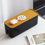 Kaablite halduskarbi juhtmeorganisaator peiduk juhe USB-jaoturitele Black Yellow