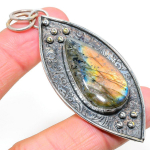 Labradorite Handmade 925 Sterling Silver Jewelry Pendant 2.96 z2c11
