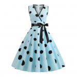 Naiste &Otilde;htukleit Vintage Kontrastv&auml;rvi T&auml;pilise Mustriga V&ouml;&ouml;ri V&ouml;&ouml;kohaga A-l&otilde;ikeline Suure Seelikuga Slim V&ouml;&ouml;koht Varrukateta Seljaosata V-kaelusega Printsessi Stiilis Midi Kleit S punane