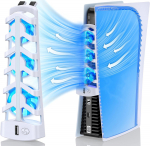 Jahutusventilaator Sony PS5 m&auml;ngukonsooli digitaalse/plaadiv&auml;ljaande jaoks 3-k&auml;igulised vaiksed jahuti ventilaatorid USB-pordiga PS5 tarvikute jaoks valge