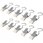 10-50x Premium roostevabast terasest pesuklambrid konksuga, pesupesuklambrid riiete riputamiseks, p&uuml;kste riidepuu, tangid, klamber, konksklamber