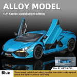 1/24 skaala Lambo Aventadori sulamist auto mudel autentiliste heliefektidega &ndash; t&auml;iuslik kingitus lastele ja autoentusiastidele sinine