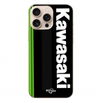 Coque - Maniacase - Iphone 16 Pro Max - Souple - Noir - Kawasaki Floride Moto Marseille logo