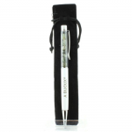 Pierres et Min&eacute;raux. Stylo min&eacute;raux Quartz Tourmaline rutile du Br&eacute;sil. Couleur blanc.