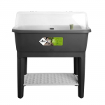 ELHO Noa Potager sur pied - L 79 x W 39 x H 94 cm - culture et r&eacute;colte - 100% recycl&eacute; - Noir