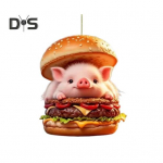Burger Piggy auto ripats 2D lame akr&uuml;&uuml;list rippuvad kaunistused auto sisekujundusega seljakott v&otilde;lu kingitus autohuvilistele Pig