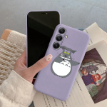 Totoro Anime telefoni&uuml;mbris iPhone'ile Samsung A55 S24 FE S25 M35 A16 Xiaomi Redmi Note 13Pro 14C Huawei Honor Realme p&otilde;rutuskindel kriimustusvastane matt kate Samsung Galaxy S9 Plus lilla