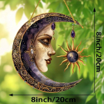 20 cm p&auml;ikese- ja kuuaia p&auml;evavalgusp&uuml;&uuml;dja ​​&ndash; &uuml;mmargune akr&uuml;&uuml;list 2D-akna riputamine, kodukaunistused rippuvad aiakaunistused 20cm