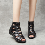 Suvekingad Rooma sandaalid Lamedad kiilud lahtise varbaga kalasuu sandaalid Suured sandaalid 35 must