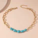 BLINGBAY Naiste Kaelakett Retro T&uuml;rkiissinine Ebakorrap&auml;rane Kaelakee Mood Isikup&auml;ra Kett Kivi &Uuml;hendamine Rangluukett T&uuml;druku S&uuml;nnip&auml;evakingitus