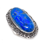 Natural Lapis Lazuli Gemstone 925 Sterling Silver Jewelry Ring Size 7 g3o37