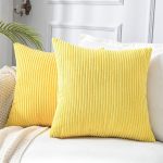 P&otilde;hjamaade &uuml;hev&auml;rviline sametine triibuline padjakate 40*40 no insert kollane