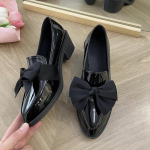 Uued s&uuml;gisesed slip-on keskmise kontsaga kingad Terava ninaga Ruudukujulise kontsaga Naiste kingad &Uuml;hev&auml;rvilised Liblikas&otilde;lmega Platvormkingad Mood 38 must