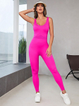 European & American Stylish Cross-Back Backless Dance Yoga Fitness Jumpsuit Small