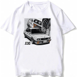 &Uuml;lisuur Retro EUDM T-s&auml;rk - E34 M5 T-s&auml;rgid Vana E30 M3 klassikalise auto T-s&auml;rk Poiste vabaaja pluus Valge graafikaga T-s&auml;rk XXXXL