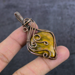 Ocean Jasper Handmade Copper Wire Wrap Jewelry Pendant 2.76 t5c58