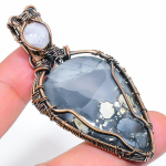Malinga Jasper Handmade Copper Wire Wrap Jewelry Pendant 2.80 s0l64
