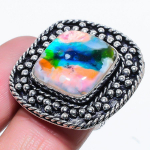 Dicorich Glass Handmade 925 Sterling Silver Jewelry Ring Size 6 o3u99