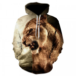 Animal Lion Muster Meeste Naiste kapuuts 3D Prinditud Pullover Topid Meeste Pusa S&uuml;gisjope Mantel Suures Suuruses T&auml;navar&otilde;ivaste Spordidress XXL