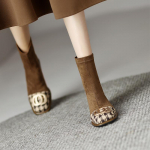 J&auml;meda kontsaga keskmise kontsaga &otilde;hukesed l&uuml;hikesed saapad 2024 uued k&otilde;rge kontsaga Martini saapad naiste kevadised ja s&uuml;gisesed &uuml;hekordsed saapad v&auml;rvide sobitamine elastiksaapad 38 khaki