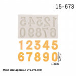 Piiride&uuml;lene t&auml;htnumbriline silikoonvorm fondandi, &scaron;okolaadi v&otilde;i savikoogi kaunistamiseks