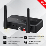 Lauaarvuti aptX-Adaptive AD/HD/LL AAC 2-in-1 Bluetooth helisaatja vastuv&otilde;tja 3,5 mm AUX RCA stereo HiFi muusika juhtmevaba adapter must