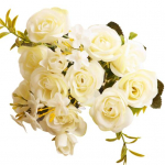 1tk Kunstlilleaed DIY Stage Party Pruudi pulmafestivali kaunistus valge