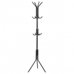 Mitme konksuga metallist mantli- ja m&uuml;tsiriiul, puu, riiete, kottide riidepuu, organiseerija kodu magamistoa jaoks (Must) Black