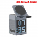 6 in 1 Magnetic Multi-function Wireless Charger with Bluetooth Speaker Alarm Clock for iPhone 16 15 Pro Max for Airpods iWatch